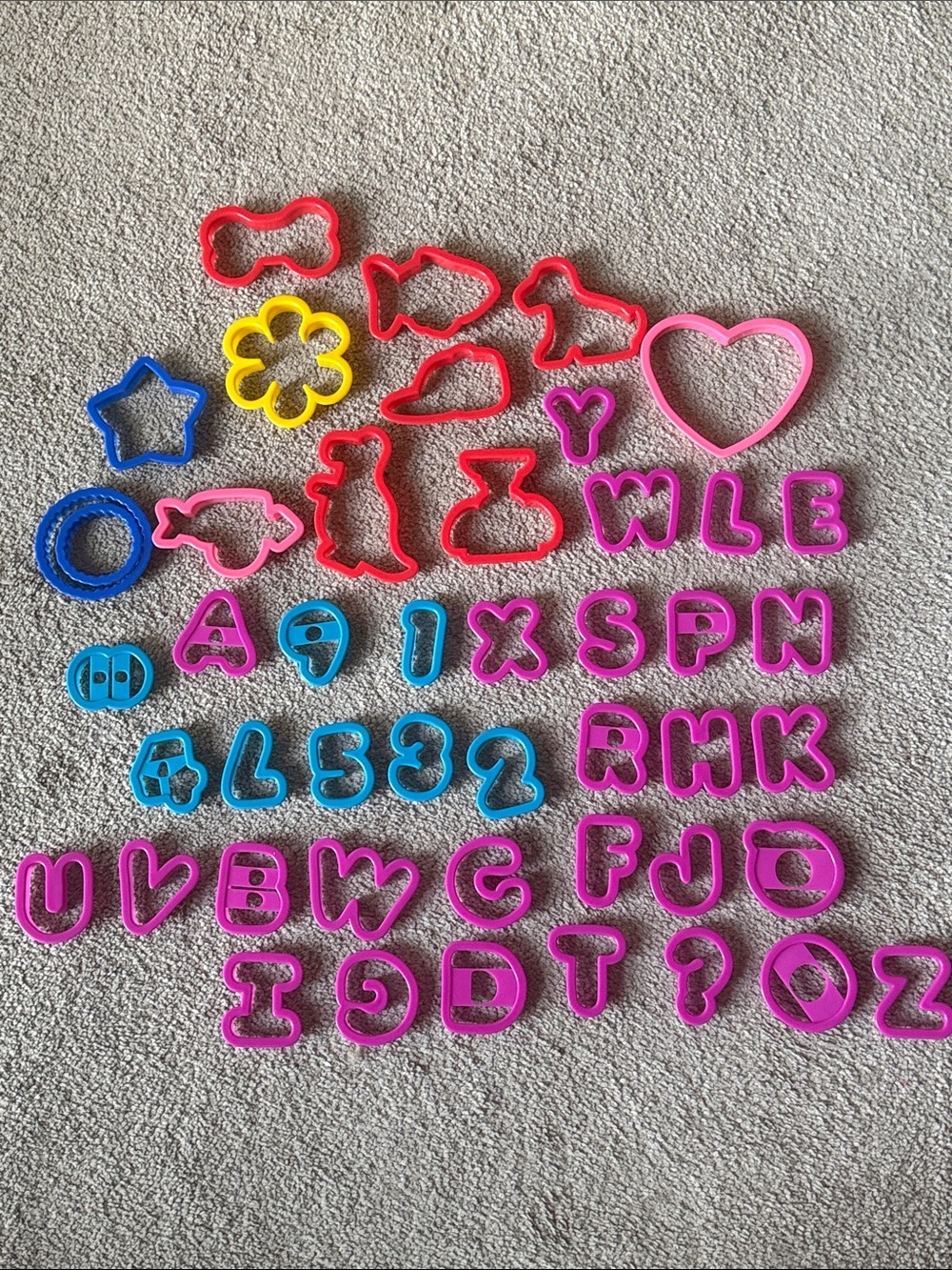 Colorful Alphabet & Shape Cookie Cutters Set of 47!